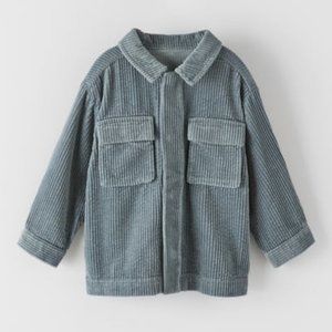 Zara corduroy overshirt, steel blue, 4/5T